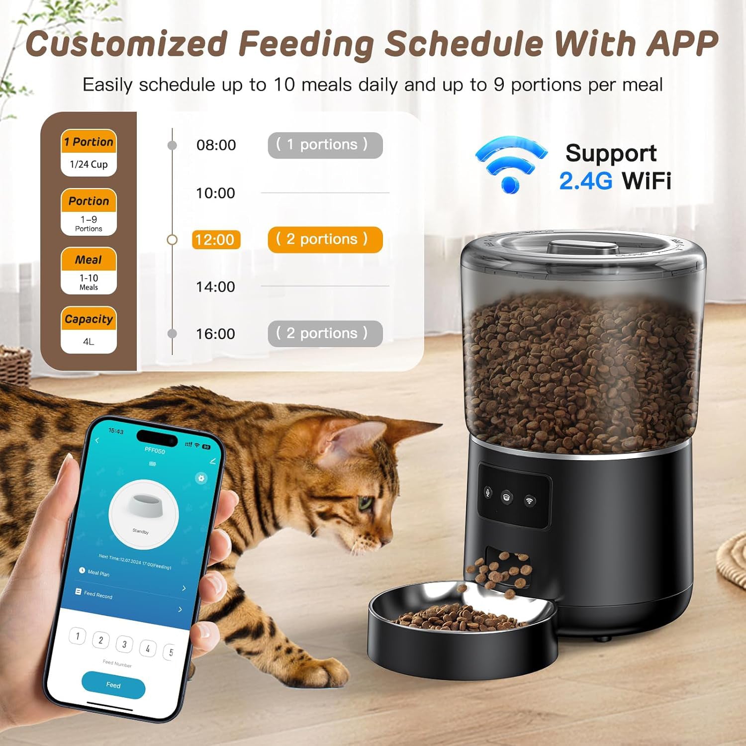 Smart Auto Pet Feeder 4L
