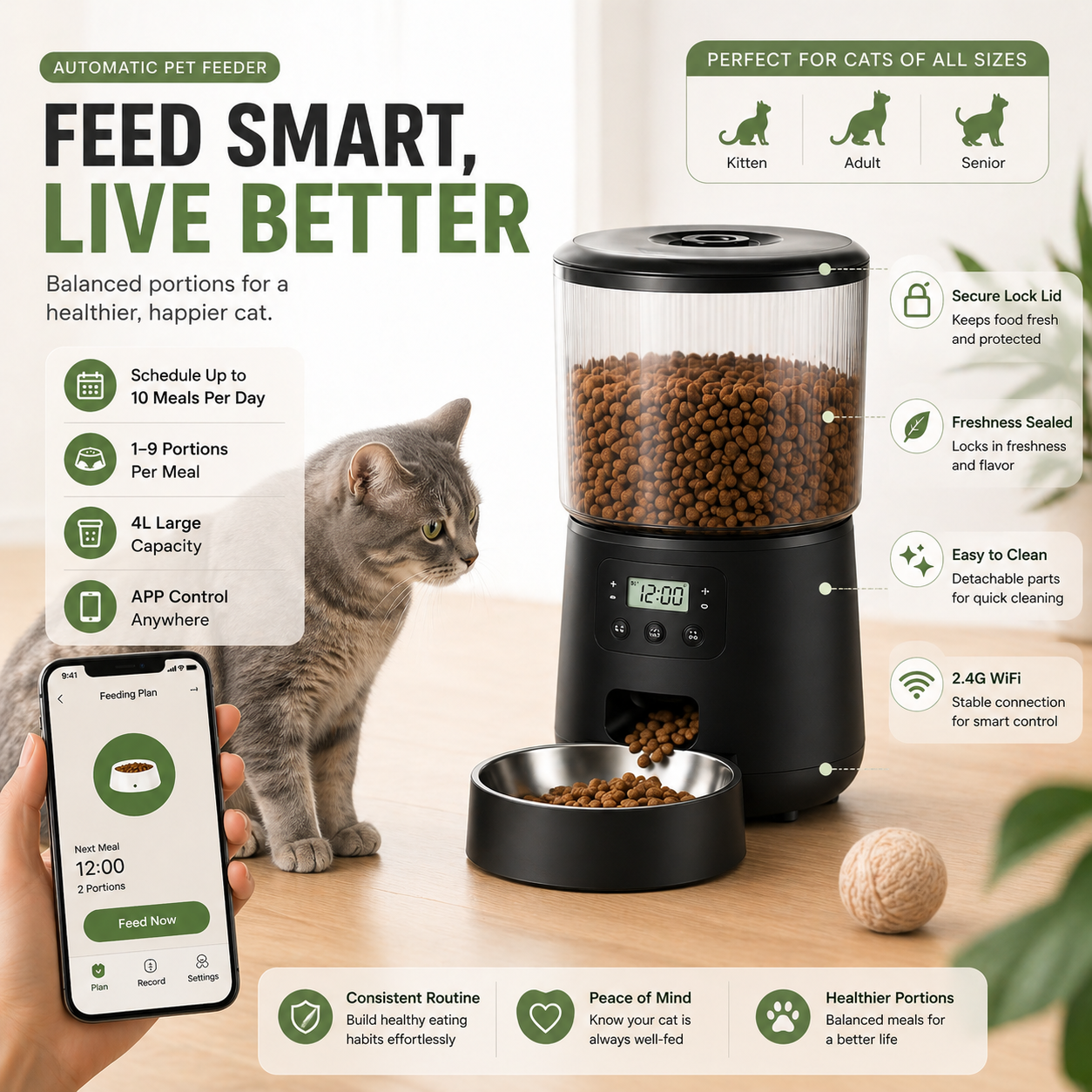Smart Auto Pet Feeder 4L