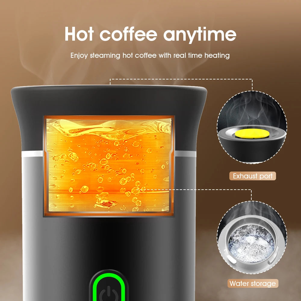 Electric Coffee Maker 3-In-1 Portable Coffee Maker Espresso Coffee Maker for Car Home Camping Travel Capsule Powder Coffee Maker